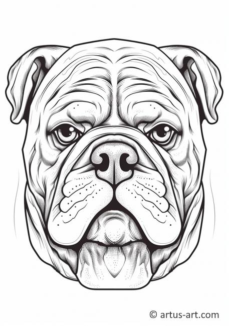 Cute Bulldog Coloring Page For Kids